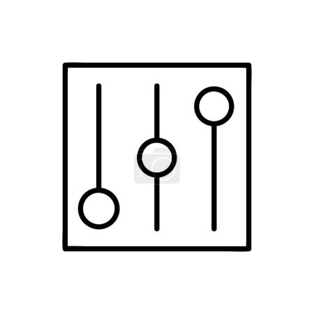 Illustration for Controls Vector Icon, Outline style, isolated on white Background. - Royalty Free Image