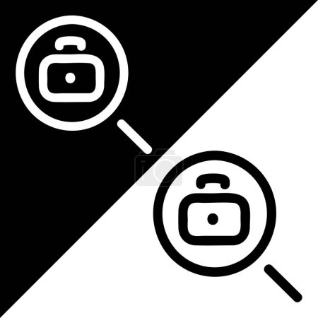 LinkedIn Vector Icon, Umrissstil, isoliert auf schwarzem und weißem Hintergrund.