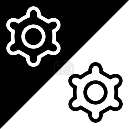 Illustration for Setting vector icon, Outline style, isolated on Black and White Background. - Royalty Free Image