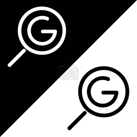 Search vector Icon, Outline style, isolated on Black and White Background.