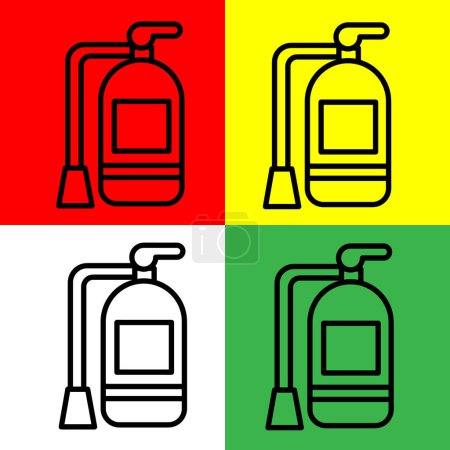 Illustration for Fire safety Vector icon, Outline style, from Accommodation and hotel icons collection, isolated on Red, Yellow, Green and White Background. - Royalty Free Image