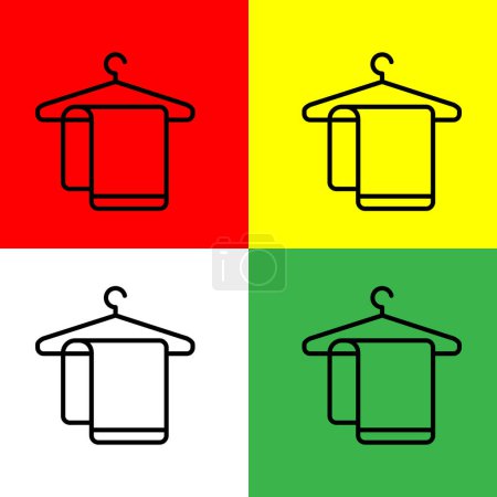 Illustration for Towel Vector icon, Outline style, from Accommodation and hotel icons collection, isolated on Red, Yellow, Green and White Background. - Royalty Free Image