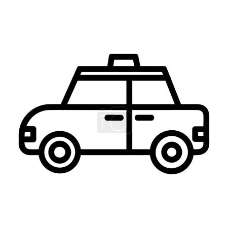 Téléchargez les illustrations : Icône Taxi Vector, style Outline, de la collection Hébergement et icônes de l'hôtel, isolée sur fond blanc. - en licence libre de droit