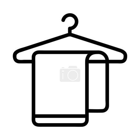 Illustration for Towel Vector icon, Outline style, from Accommodation and hotel icons collection, isolated on White Background. - Royalty Free Image