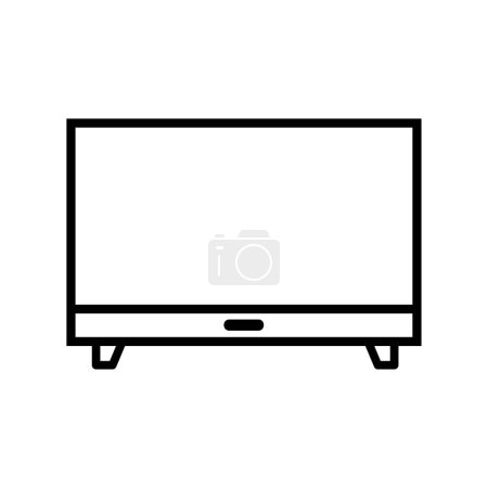 Fernsehen Vektor-Symbol, Umrissstil, aus der Sammlung von Unterkunfts- und Hotelsymbolen, isoliert auf weißem Hintergrund.