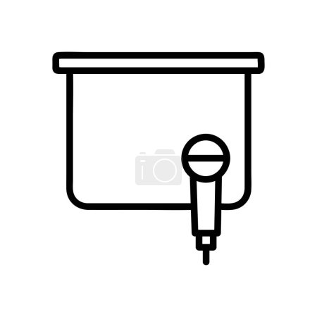 Illustration for Karaoke Vector icon, Outline style, from Accommodation and hotel icons collection, isolated on White Background. - Royalty Free Image