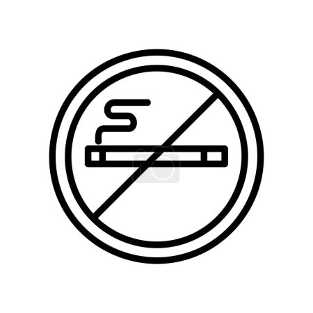 Ilustración de Icono vectorial para no fumadores, estilo bosquejo, de la colección de iconos de alojamiento y hotel, aislado sobre fondo blanco. - Imagen libre de derechos