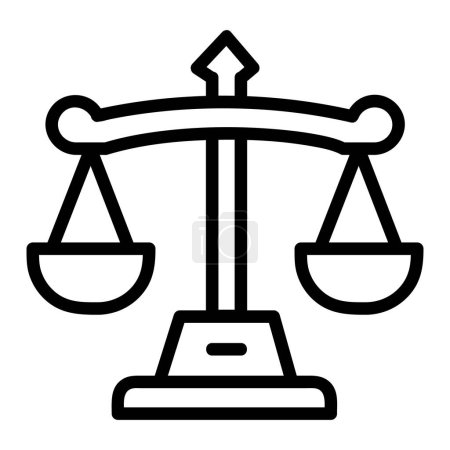 Icône vectorielle échelle de justice, style linéaire, de la collection d'icônes comptables, isolé sur fond blanc.