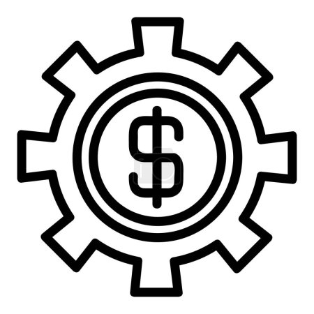 Ilustración de Ajuste o icono del vector del sistema, estilo Lineal, de la colección de iconos de contabilidad, aislado sobre fondo blanco. - Imagen libre de derechos