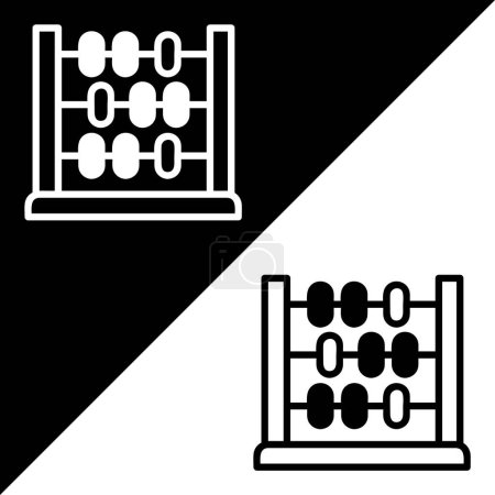 Ilustración de Abacus Vector Icon, estilo Lineal, aislado sobre fondo blanco y negro. - Imagen libre de derechos