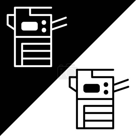 Photocopier Vector Icon, Lineal style, isolated on Black and white Background.