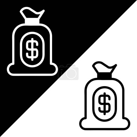 Illustration for Wealth Vector Icon, Lineal style, isolated on Black and white Background. - Royalty Free Image