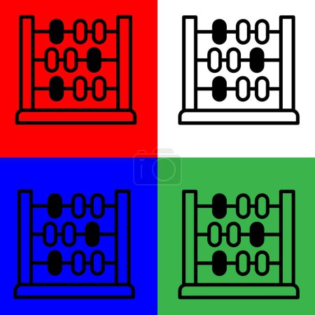 Illustration for Abacus Vector Icon, Lineal style, from accounting icons collection, isolated on white, Green, Blue and Red Background. - Royalty Free Image