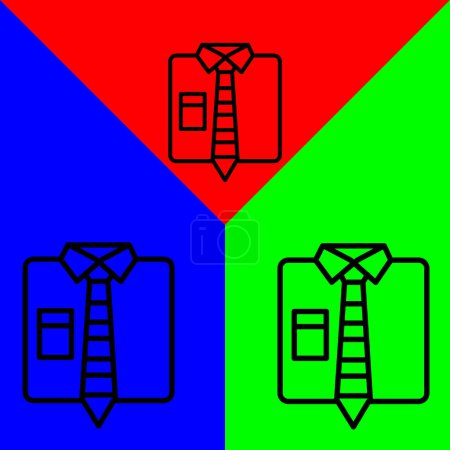 Téléchargez les illustrations : Icône vectorielle de costume, style linéaire, de la collection d'icônes comptables, isolé sur fond vert, bleu et rouge. - en licence libre de droit