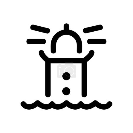 Illustration for Lighthouse Vector Icon, Outline style icon, from Adventure icons collection, isolated on white Background. - Royalty Free Image