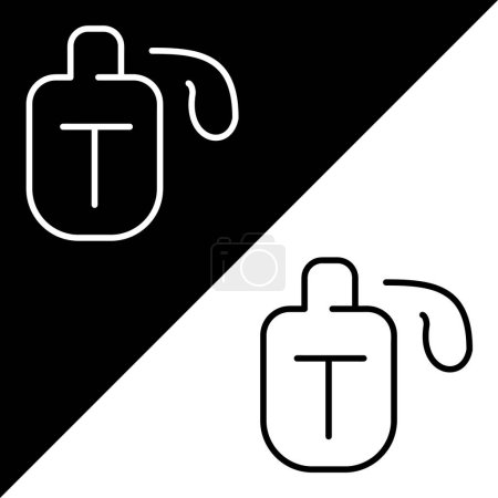 Ilustración de Icono del vector del frasco, icono de estilo de esquema, de la colección de iconos de aventura, aislado en fondo blanco y negro. - Imagen libre de derechos
