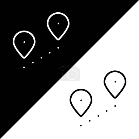 Icône vectorielle de carte, icône de style contour, de la collection d'icônes d'aventure, isolée sur fond noir et blanc.