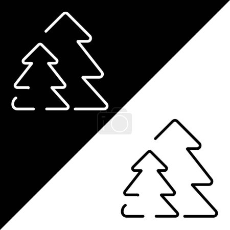 Illustration for Forest Vector Icon, Outline style icon, from Adventure icons collection, isolated on Black and white Background. - Royalty Free Image