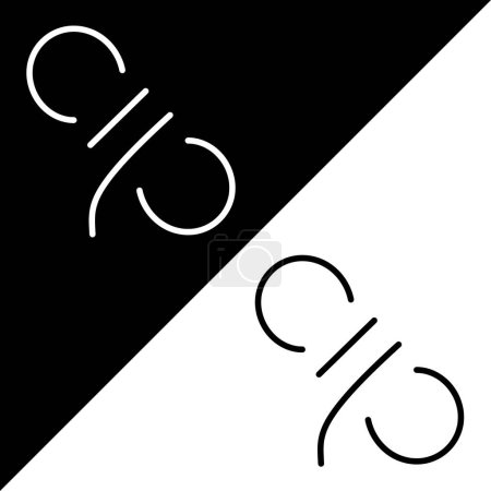Icono del vector de cuerda, icono de estilo de esquema, de la colección de iconos de aventura, aislado en fondo blanco y negro.