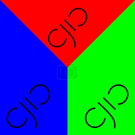 Icono del vector de cuerda, icono de estilo de esquema, de la colección de iconos de aventura, aislado en fondo rojo, azul y verde.