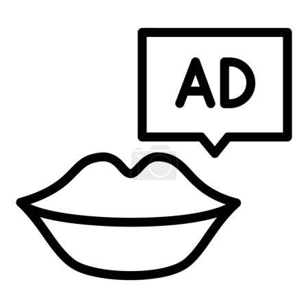 Ilustración de Icono de vector publicitario, icono de estilo de esquema, de la colección de iconos de publicidad, aislado en fondo blanco. - Imagen libre de derechos