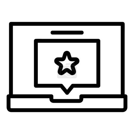 Ilustración de Icono del vector del ordenador portátil, icono de estilo de esquema, de la colección de iconos de publicidad, aislado en fondo blanco. - Imagen libre de derechos