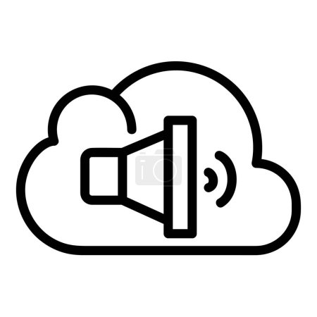 Téléchargez les illustrations : Cloud computing Icône vectorielle, icône de style contour, de la collection d'icônes Publicité, isolé sur fond blanc. - en licence libre de droit