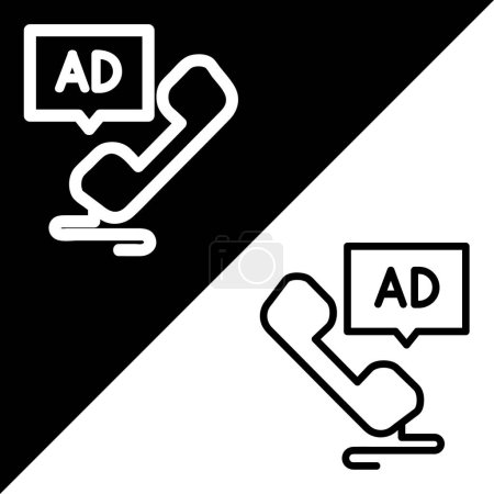 Ilustración de Icono de Vector de Marketing, Icono de estilo de esquema, de la colección de iconos de publicidad, aislado en fondo blanco y negro. - Imagen libre de derechos