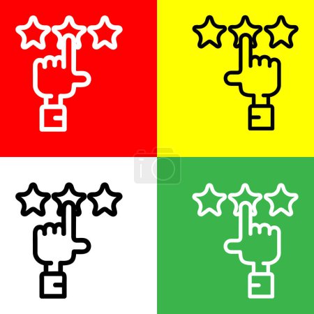 Ilustración de Valoración del cliente vector icono. Icono de estilo de esquema, de la colección de iconos de publicidad, aislado en fondo rojo, amarillo, verde y blanco. - Imagen libre de derechos