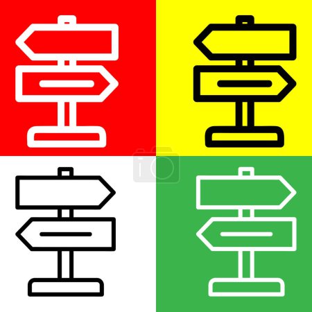 Illustration for Direction Vector Icon, Outline style icon, from Advertisement icons collection, isolated on Red, Yellow, Green and White Background. - Royalty Free Image