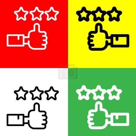 Illustration for Rating Vector Icon, Outline style icon, from Advertisement icons collection, isolated on Red, Yellow, Green and White Background. - Royalty Free Image