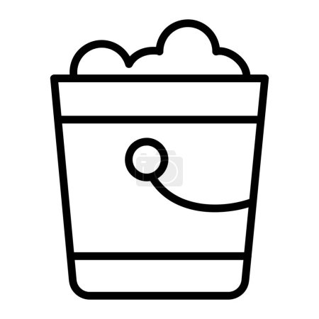 Illustration for Water bucket Vector Icon, Lineal style icon, from Agriculture icons collection, isolated on Black and white Background. - Royalty Free Image