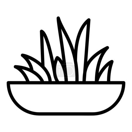 Ilustración de Icono del vector de hierba, icono de estilo Lineal, de la colección de iconos de agricultura, aislado sobre fondo blanco. - Imagen libre de derechos