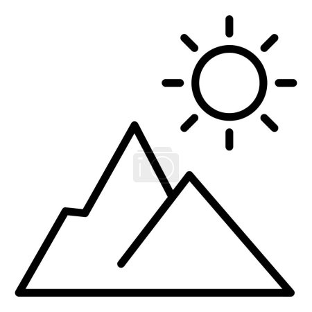 Ilustración de Icono de Vector de Montaña, icono de estilo Lineal, de la colección de iconos de Agricultura, aislado sobre fondo blanco. - Imagen libre de derechos