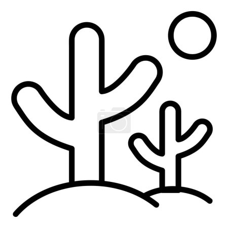 Téléchargez les illustrations : Icône vectorielle d'arbre sec ou de cactus, icône de style linéaire, de la collection d'icônes Agriculture, isolée sur fond blanc. - en licence libre de droit