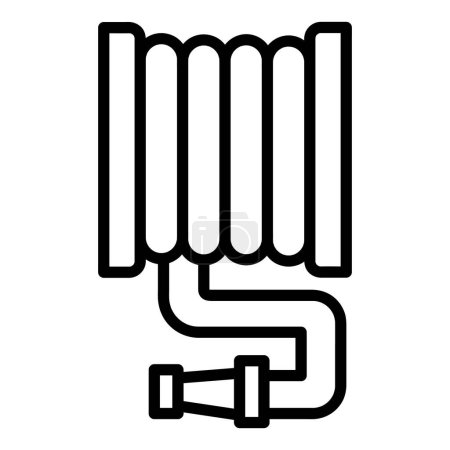 Ilustración de Icono de vector de manguera de agua, icono de estilo Lineal, de la colección de iconos de agricultura, aislado sobre fondo blanco. - Imagen libre de derechos