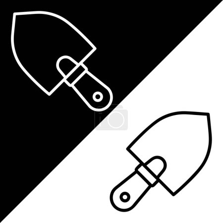 Illustration for Shovel Vector Icon, Lineal style icon, from Agriculture icons collection, isolated on Black and white Background. - Royalty Free Image
