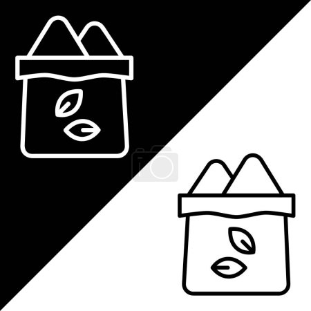 Illustration for Seed Bag Vector Icon, Lineal style icon, from Agriculture icons collection, isolated on Black and white Background. - Royalty Free Image