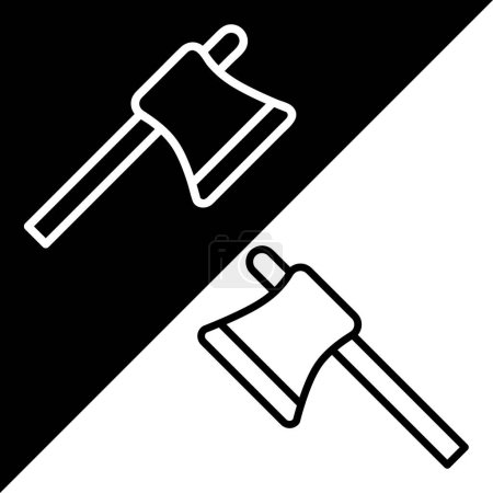 Illustration for Axe Vector Icon, Lineal style icon, from Agriculture icons collection, isolated on Black and white Background. - Royalty Free Image