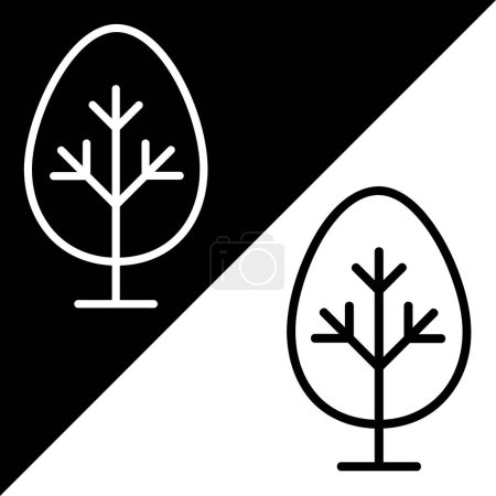 Ilustración de Icono de vectores de árbol, icono de estilo Lineal, de la colección de iconos de agricultura, aislado en fondo blanco y negro. - Imagen libre de derechos