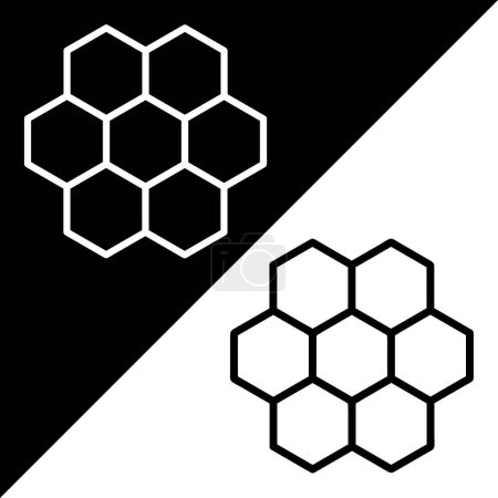 Téléchargez les photos : Icône vectorielle en nid d'abeille, icône de style linéaire, de la collection d'icônes Agriculture, isolée sur fond noir et blanc. - en image libre de droit