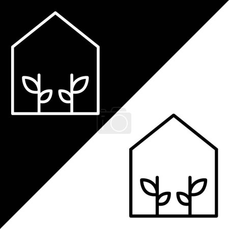 Illustration for Greenhouse Vector Icon, Lineal style icon, from Agriculture icons collection, isolated on Black and white Background. - Royalty Free Image