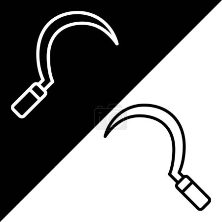 Illustration for Sickle Vector Icon, Lineal style icon, from Agriculture icons collection, isolated on Black and white Background. - Royalty Free Image