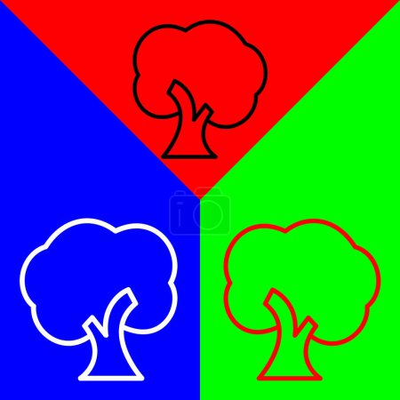 Illustration for Tree Vector Icon, Lineal style icon, from Agriculture icons collection, isolated on Red, Blue and Green Background. - Royalty Free Image