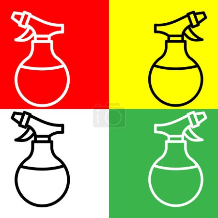Water Spray can Vector Icon, Lineal style icon, from Agriculture icons collection, isolated on Red, Yellow, White and Green Background.