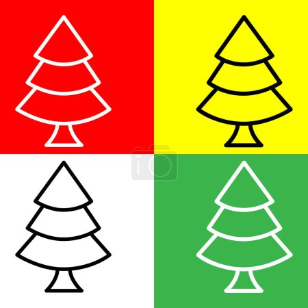Illustration for Tree Vector Icon, Lineal style icon, from Agriculture icons collection, isolated on Red, Yellow, White and Green Background. - Royalty Free Image