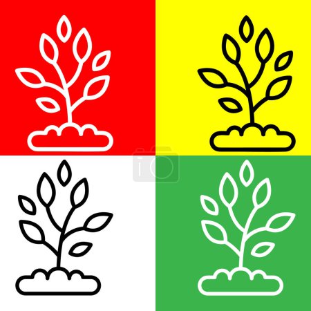 Plant Vector Icon, Lineal style icon, from Agriculture icons collection, isolated on Red, Yellow, White and Green Background.