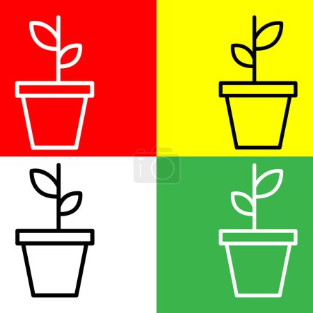 Illustration for Garden Vector Icon, Lineal style icon, from Agriculture icons collection, isolated on Red, Yellow, White and Green Background. - Royalty Free Image