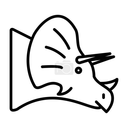 Triceratops Vector Icon, lineares Stilikon, aus der Animal Head Icons Kollektion, isoliert auf weißem Hintergrund