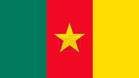Cameroon National Flag: official Colors and Proportions - Vector Illustration. A meticulously crafted vector illustration of the national flag of Cameroon, displaying the official colors and accurate proportions. 